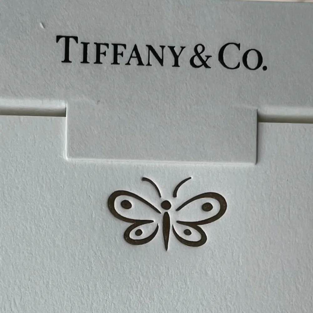 Tiffany & Co. Flat Note Cards with Gold Tone Butterfly & Matching Envelopes